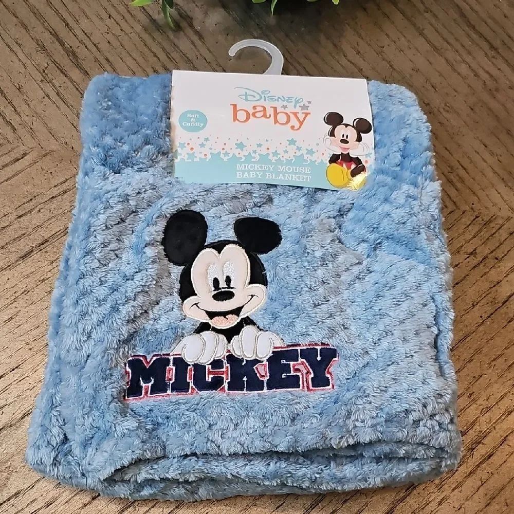 Disney Baby Blue Mickey Mouse Plush Blanket
